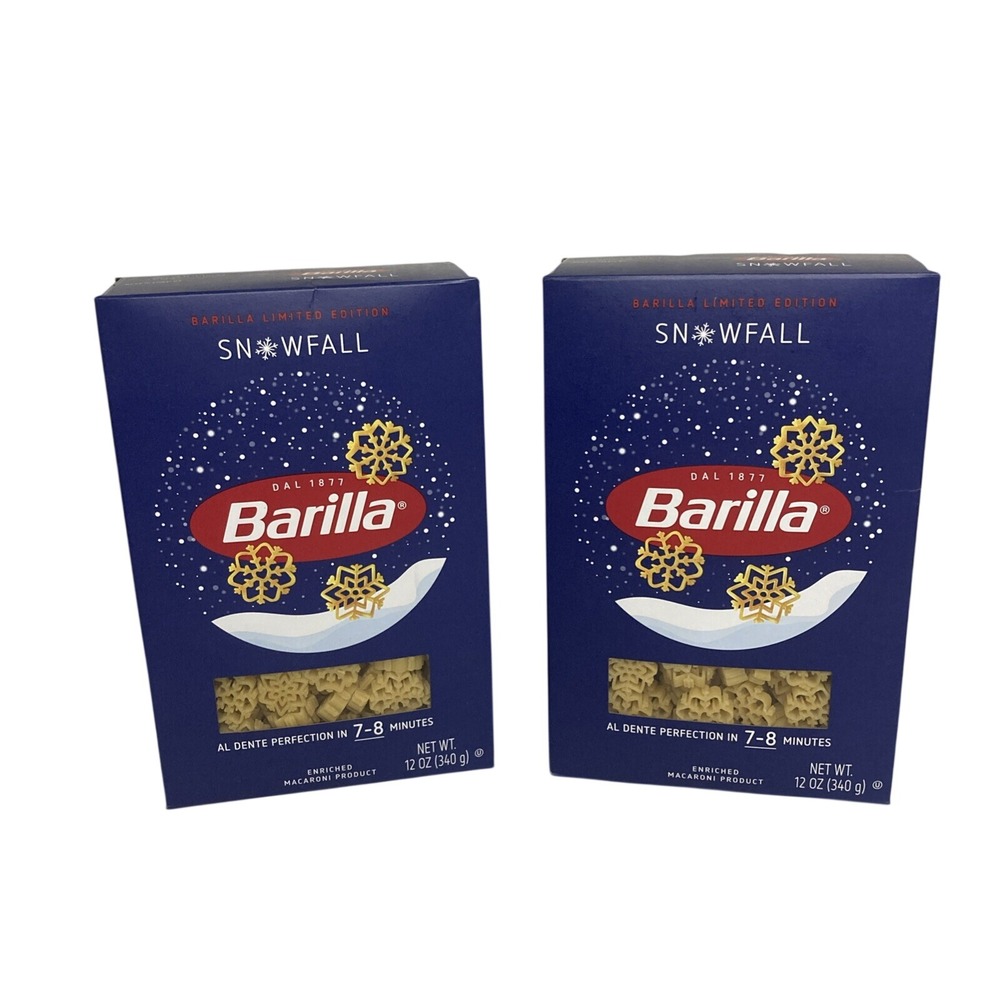 Winter Limited Edition Two Barilla Snowfall Pasta Boxes 12oz each NEW